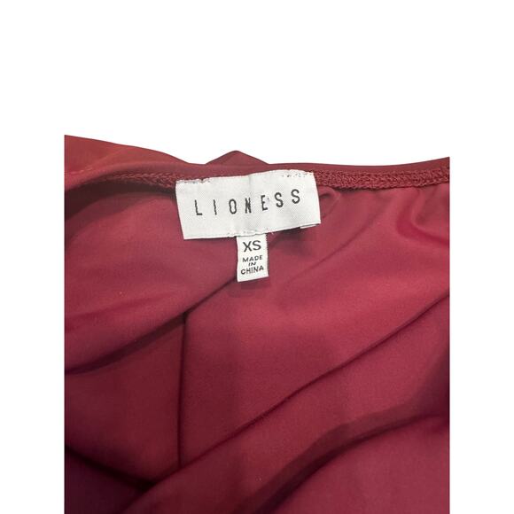 LIONESS Burgundy One-Piece Swimsuit Size XS | Adjustable Back Straps | Sexy Cut - Picture 4 of 6